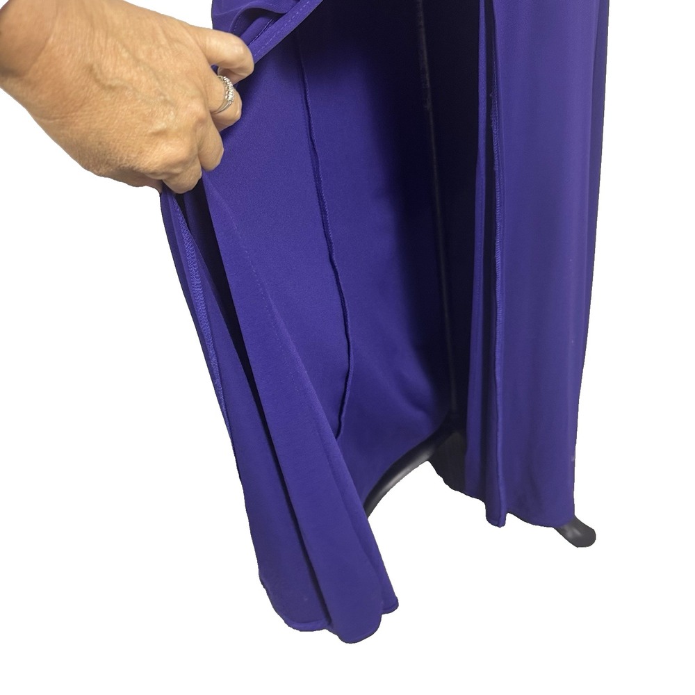 90s BA Nites Vintage Purple Ruffle Front Formal Evening Gown Dress Sz 8 USA Hoco - Picture 3 of 12
